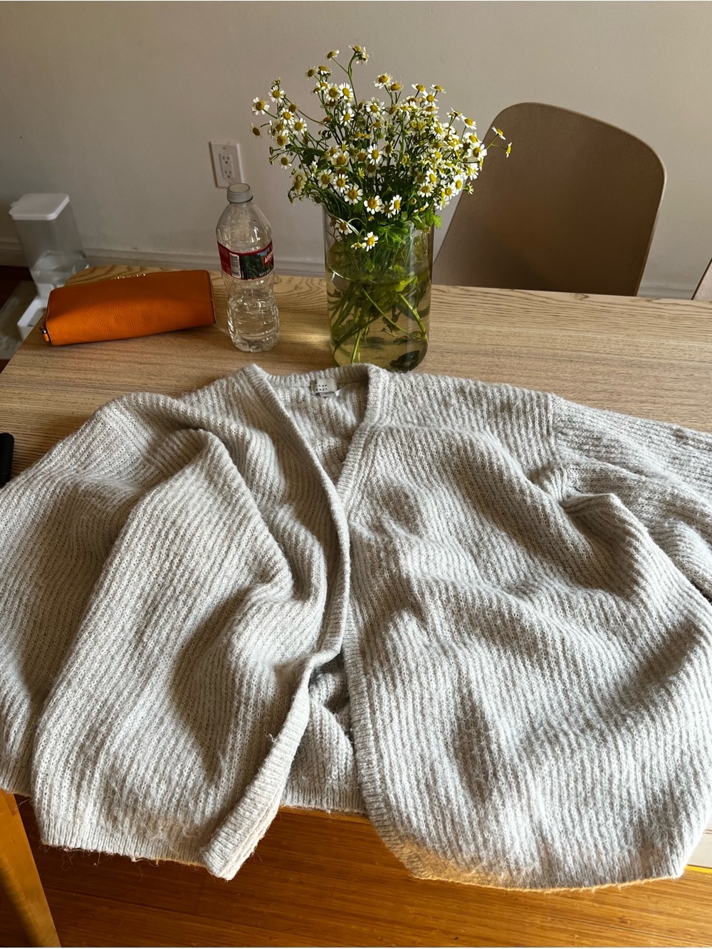 a new day Cream Ribbed Open-Front Cardigan